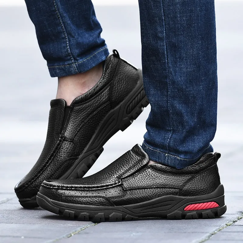 Genuine Leather Shoes Men Oxford Slip On Comfortable Quality Loafers GL-01