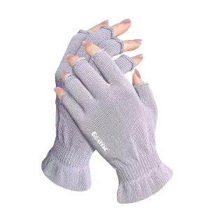 GSAFEME UV Light Gloves for Gel Nails Fingerless Manicure Hand Skin Protection Blocking LED Nail Lamp or Sun Light for Women Home Outdoor Use Black Small 1pr
