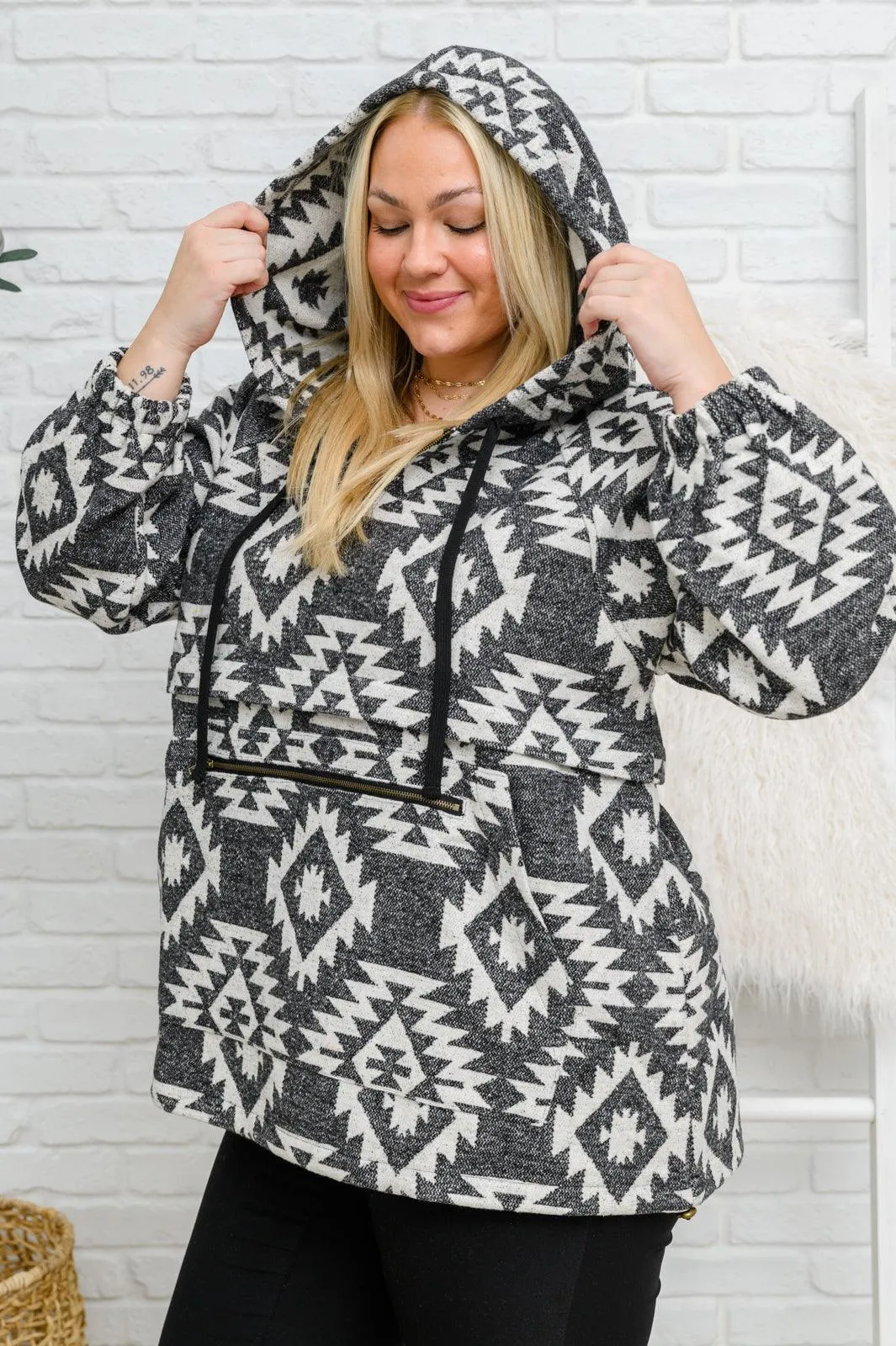 Hazel Blues® | Lounge Day Hoodie in Black & White