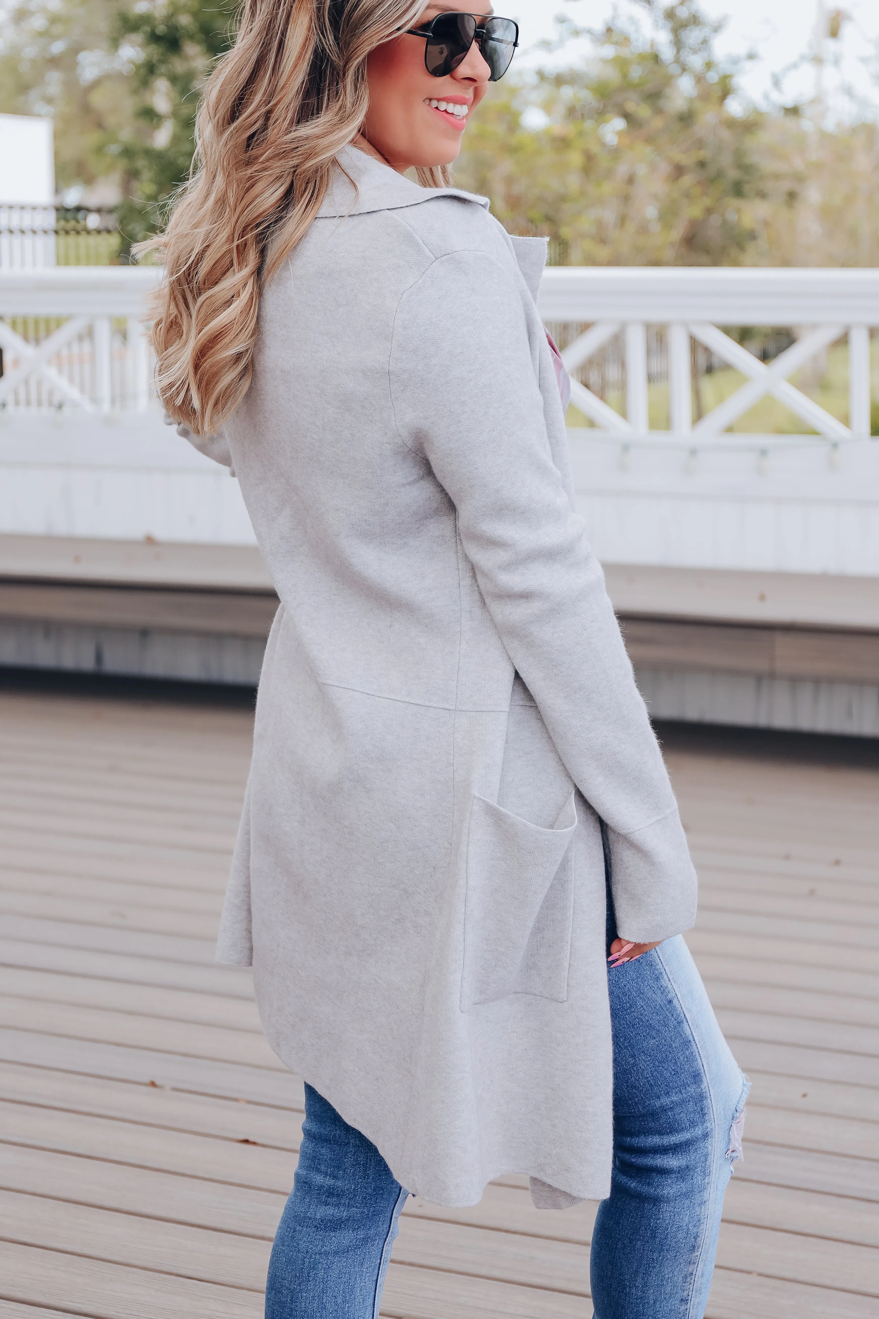 Heather Grey Collared Cardigan