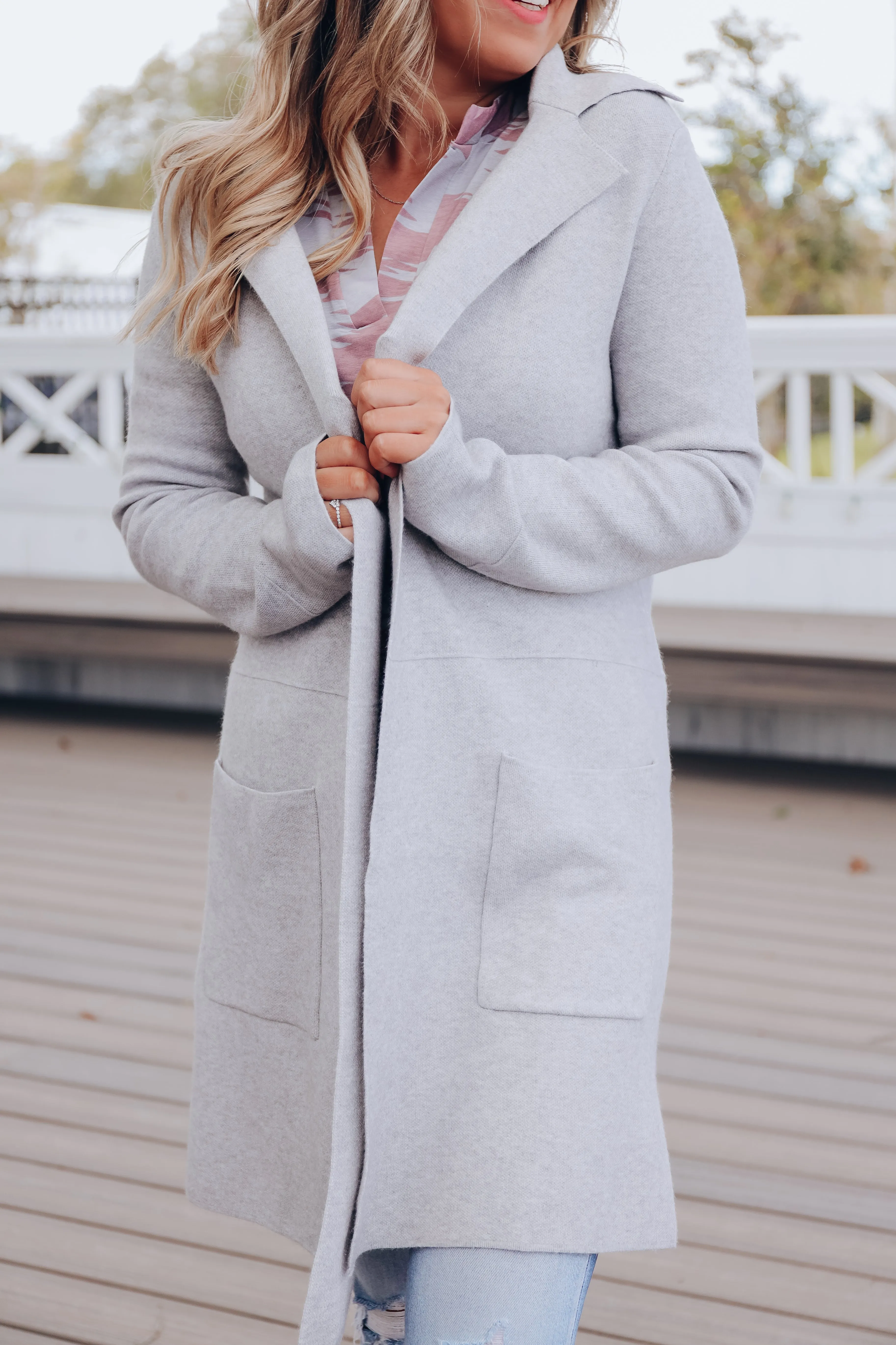 Heather Grey Collared Cardigan