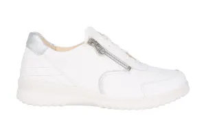 'Heike' women's wide fit (H) lace-zip sneaker - White