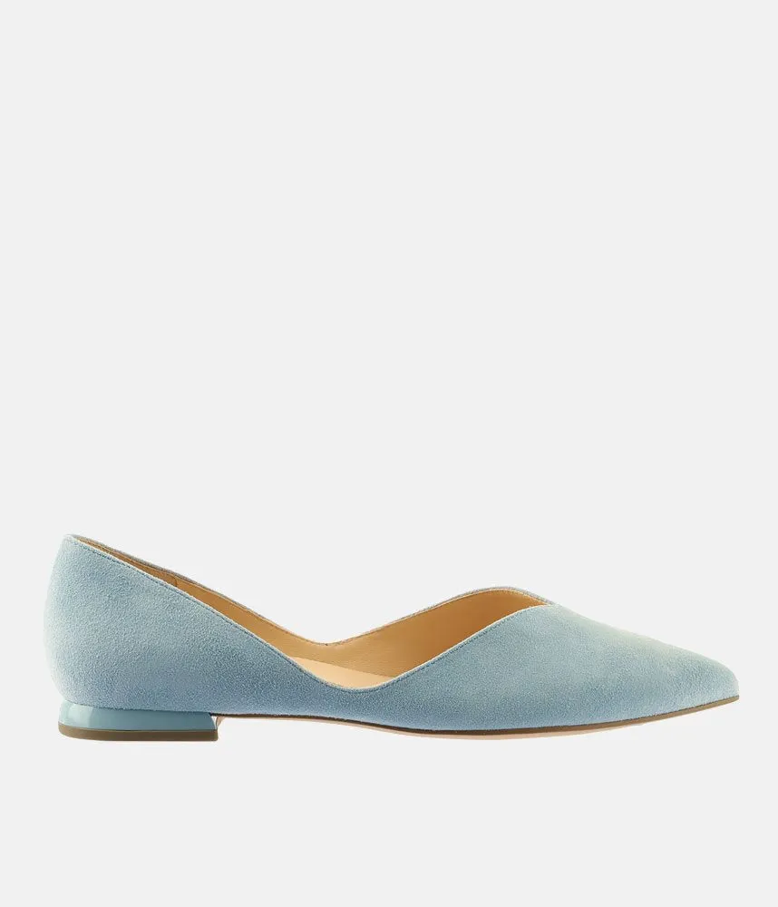 Hogl Chic Sky Blue Suede Flats