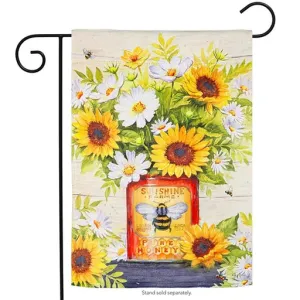 Honey Bee Tin with Sunflower Garden Flag