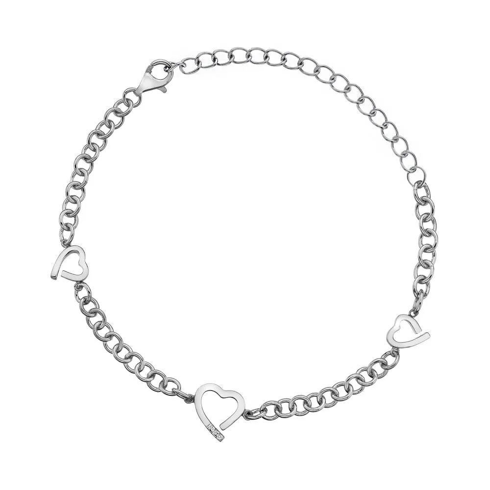 Hot Diamonds Warm Heart Sterling Silver & Diamond Bracelet