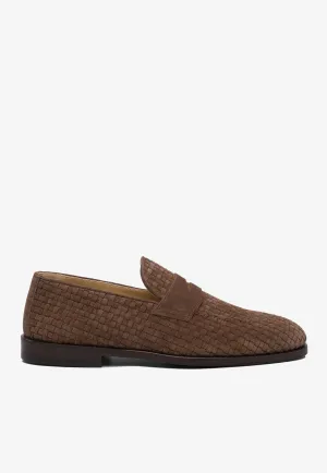 Interwoven Suede Loafers