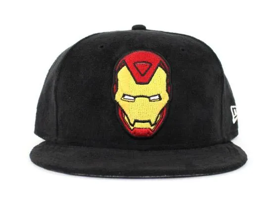 Iron Man New Era 59fifty Fitted Hats (Black Flux Suede Gray Under Brim)