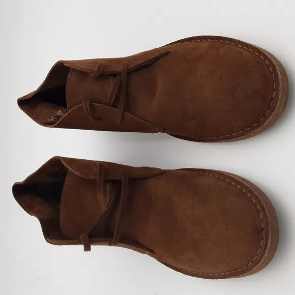 J Crew men's ankle suede  Lace-up winter casual office retro y2k brown 11H