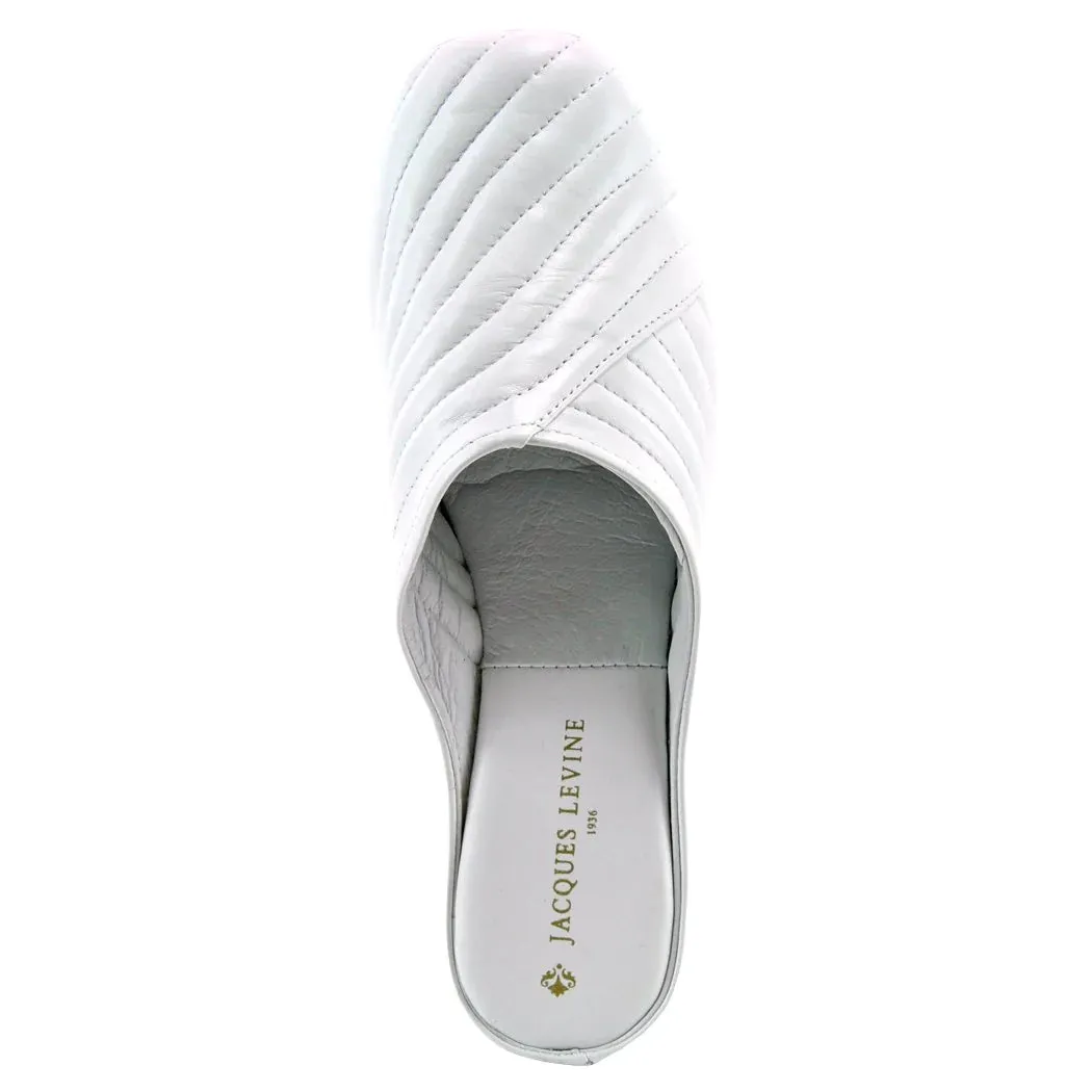 Jacques Levine Slippers 1221 White