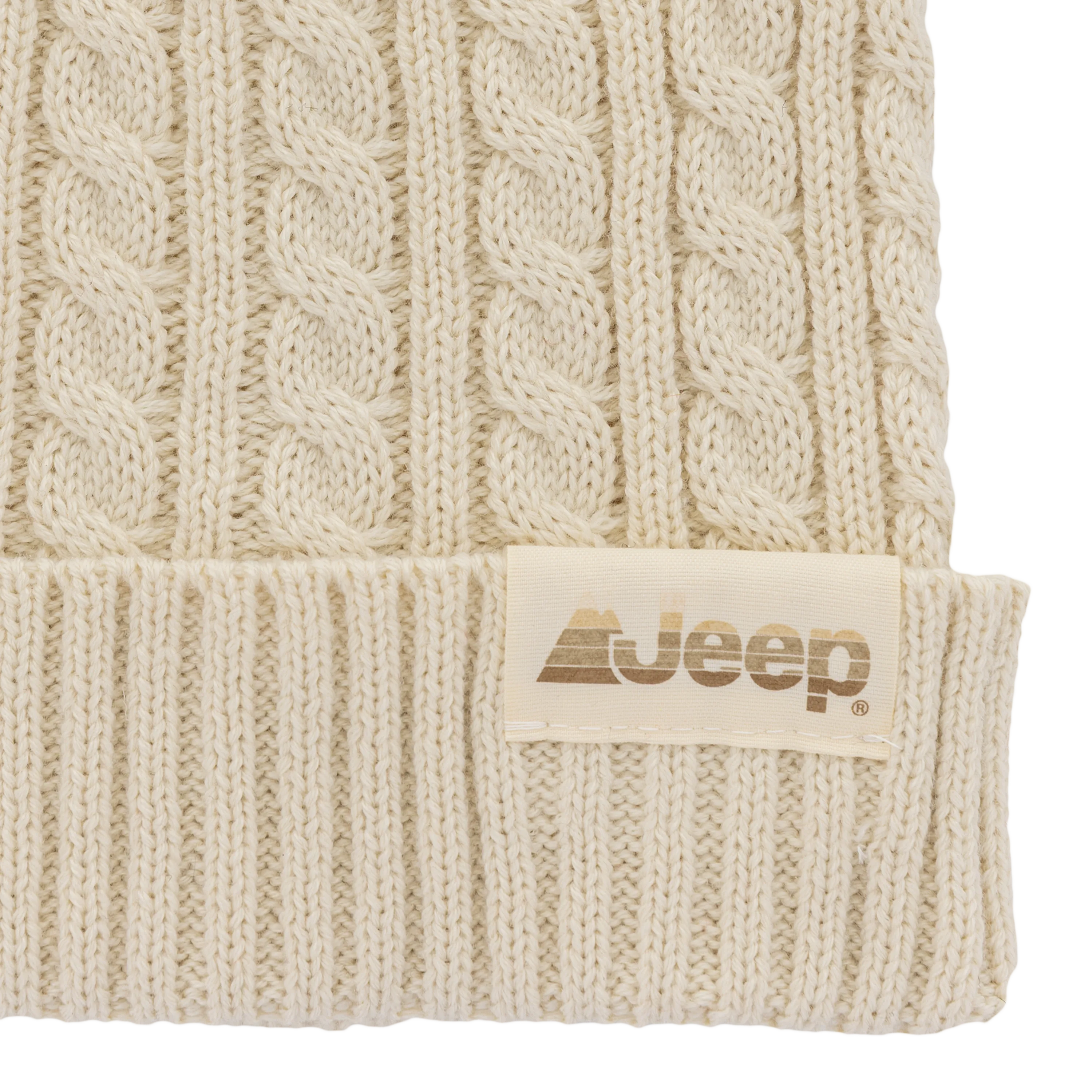 Jeep® 3-Piece Cable Knit Scarf, Hat and Glove Set