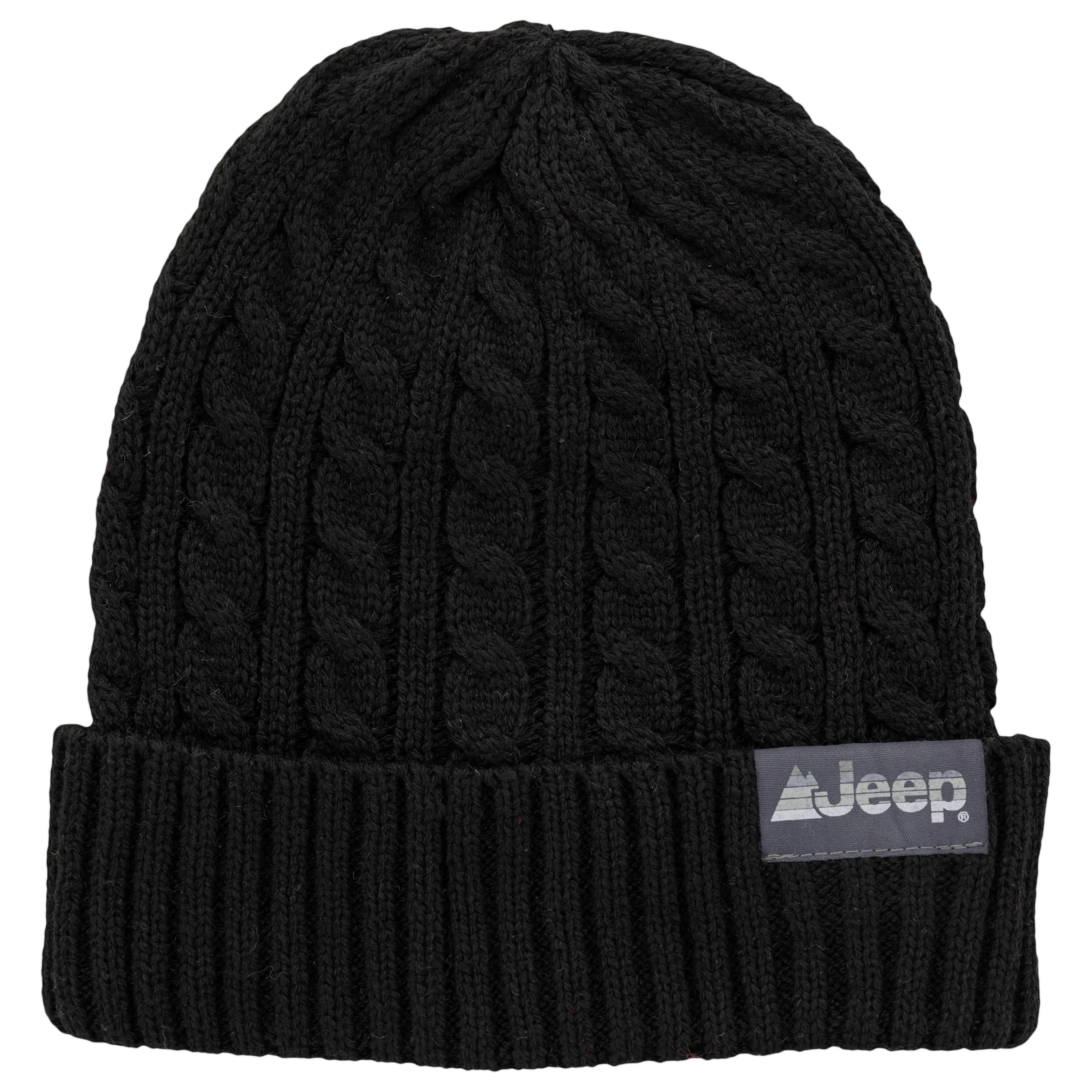 Jeep® 3-Piece Cable Knit Scarf, Hat and Glove Set
