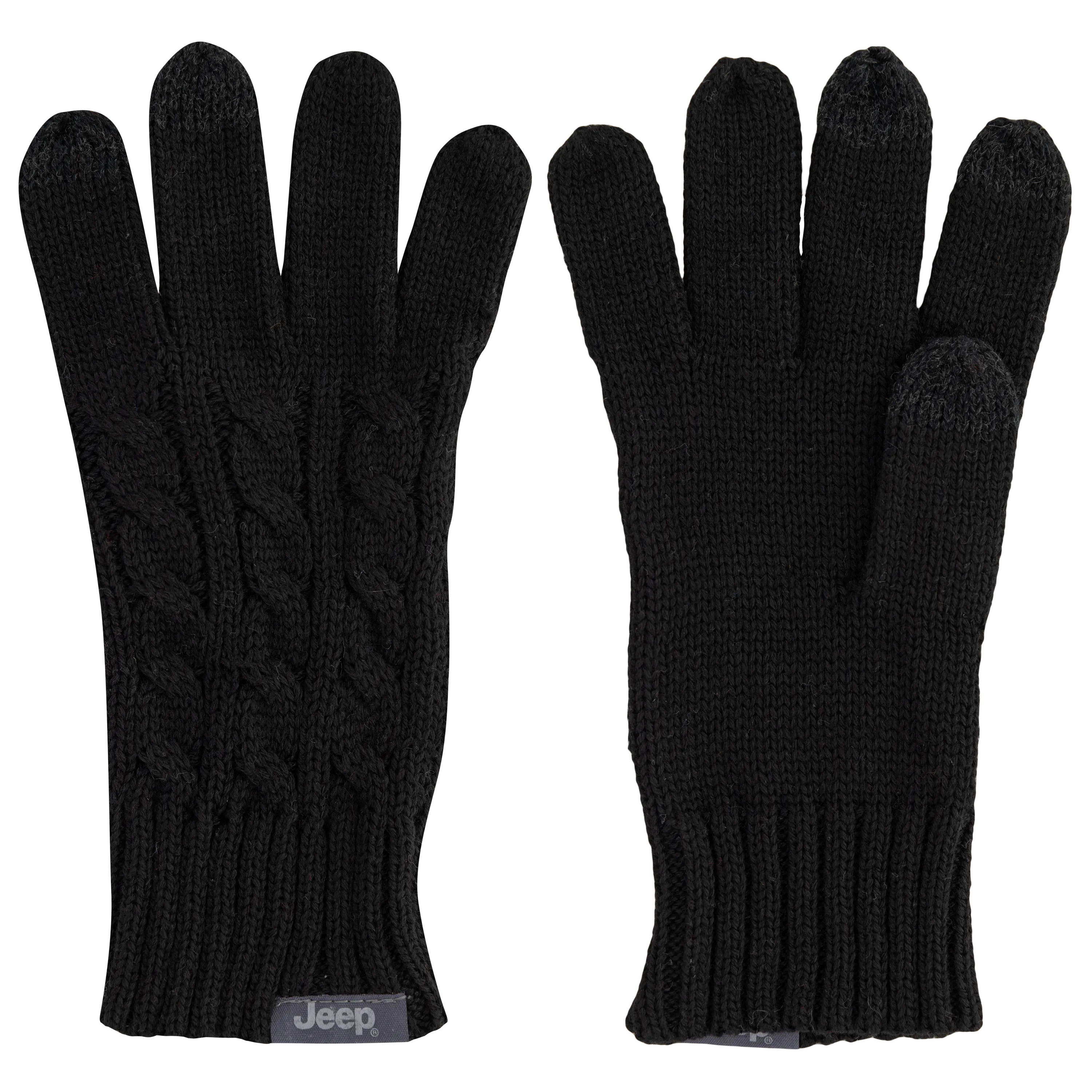 Jeep® 3-Piece Cable Knit Scarf, Hat and Glove Set