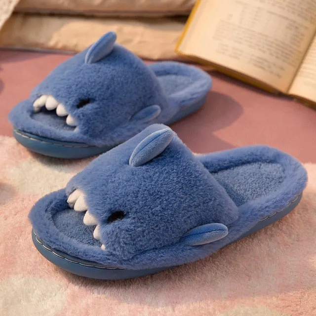 Kawaii Plush Shark Slippers