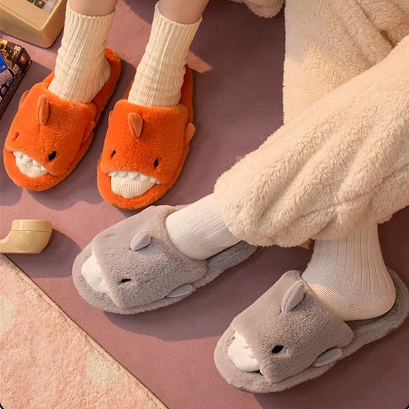 Kawaii Plush Shark Slippers