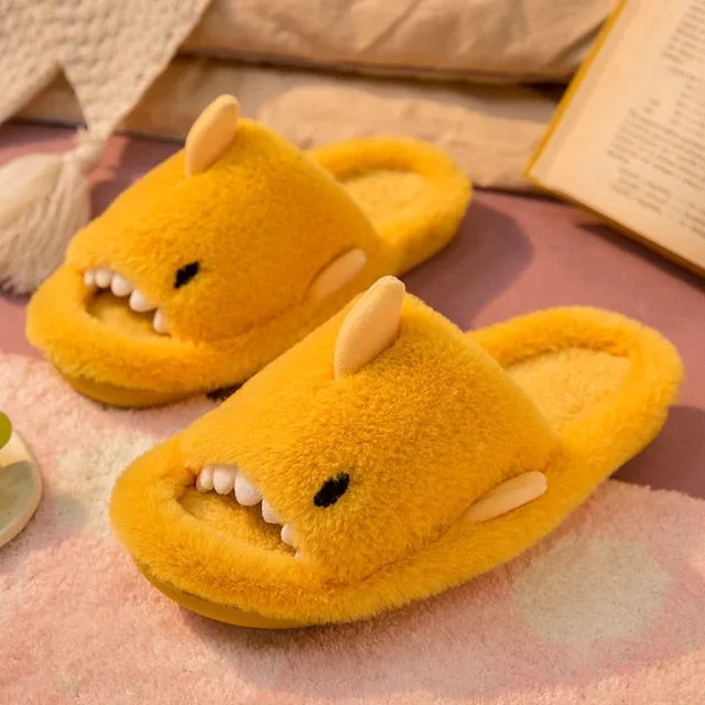 Kawaii Plush Shark Slippers