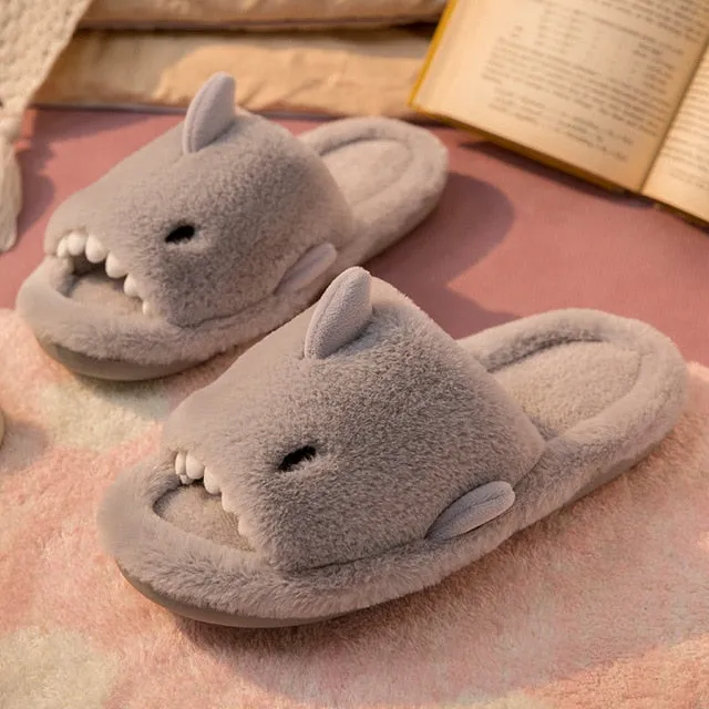 Kawaii Plush Shark Slippers