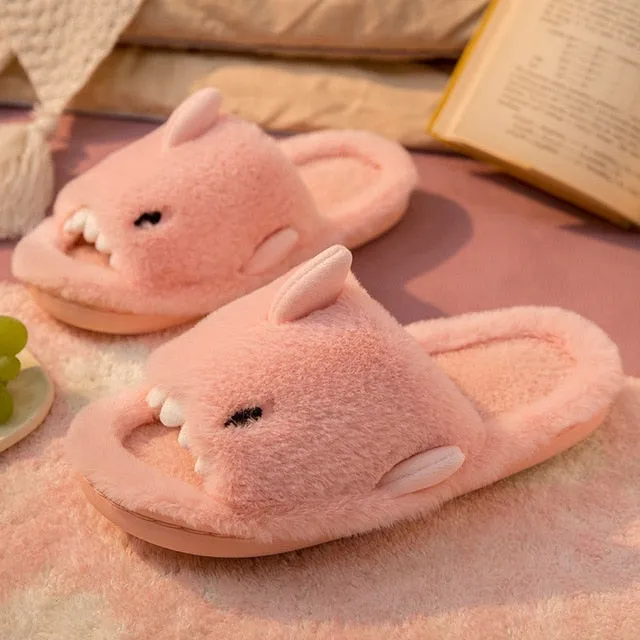 Kawaii Plush Shark Slippers