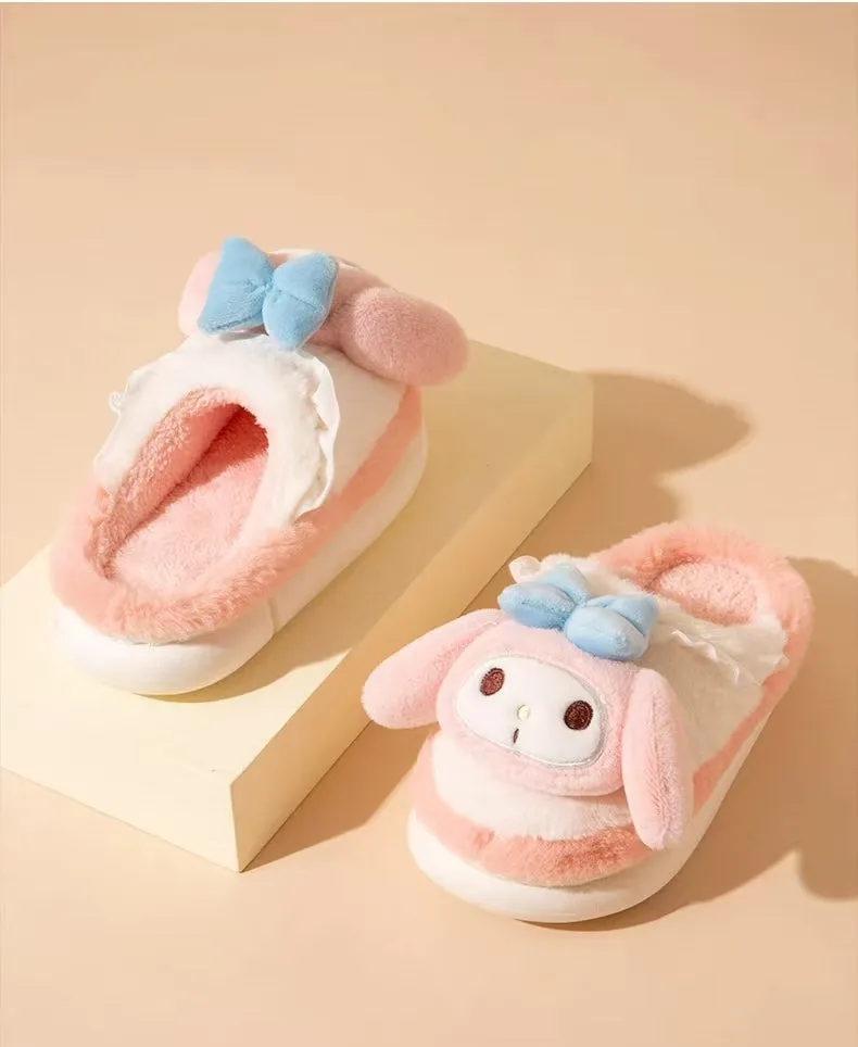 Kawaii Sanrio Plush Cotton Slippers