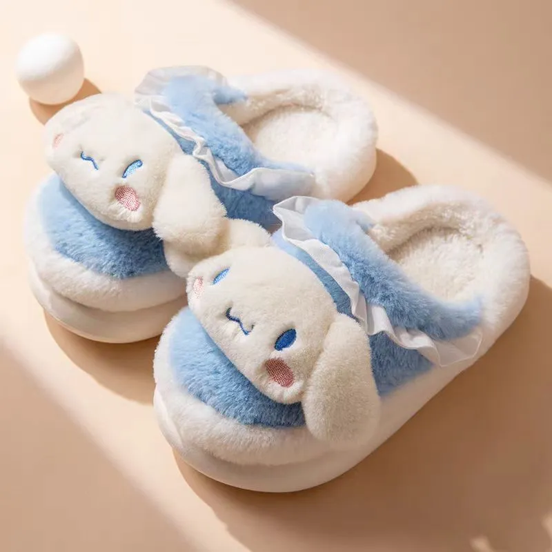 Kawaii Sanrio Plush Cotton Slippers