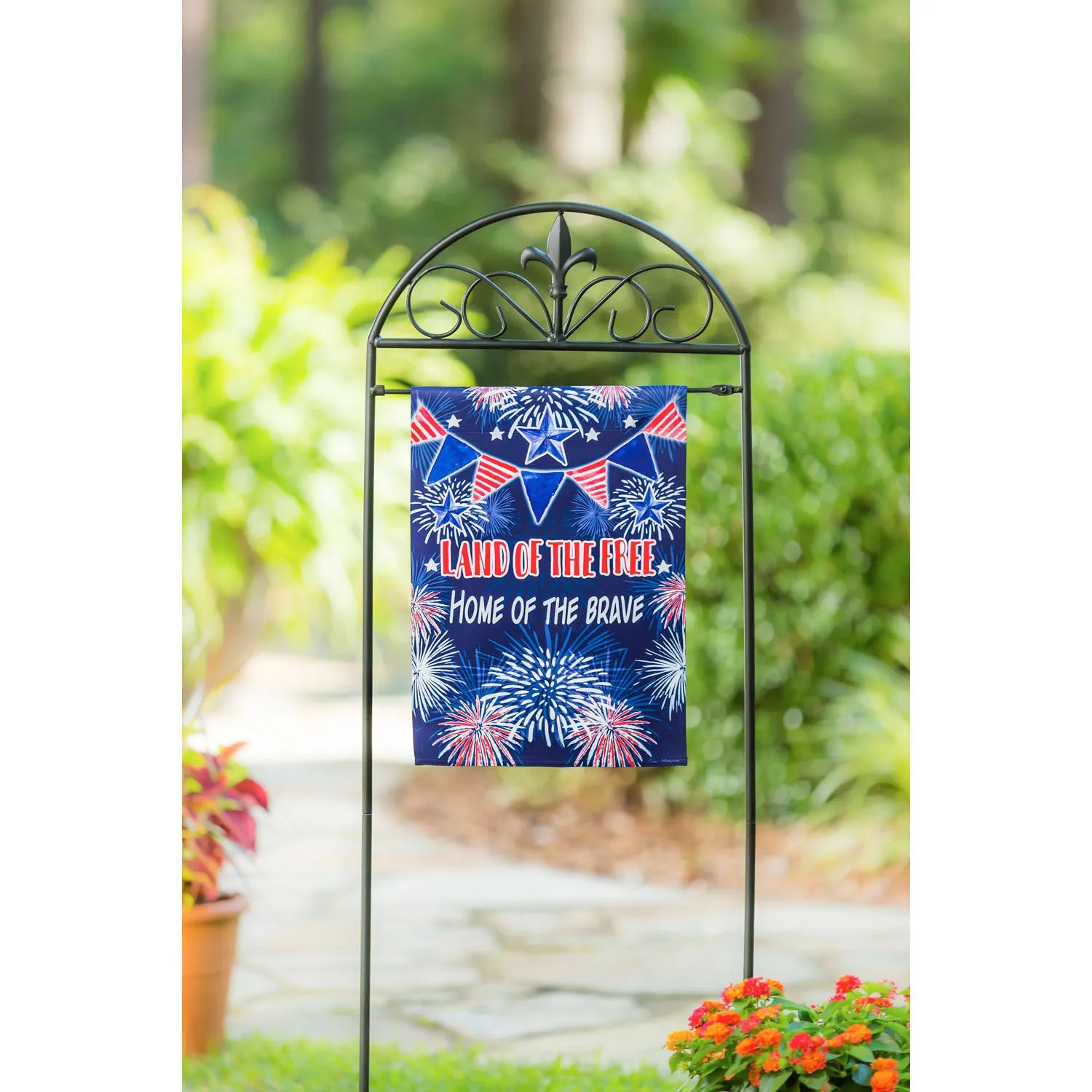 Land of the Free Garden Suede Flag,14s9131