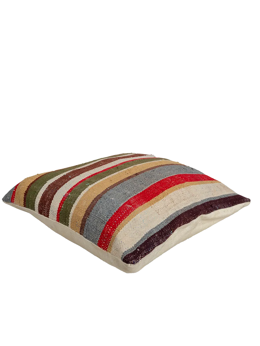 Le Vieux Village's Striped Pillow - Warm Earthy Tones