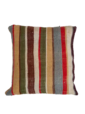 Le Vieux Village's Striped Pillow - Warm Earthy Tones