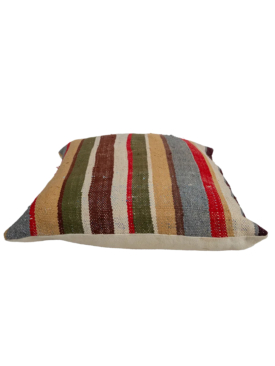 Le Vieux Village's Striped Pillow - Warm Earthy Tones