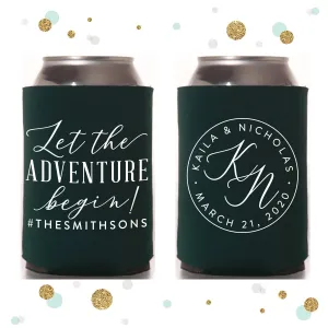 Let The Adventure Begin - Wedding Can Cooler #137R
