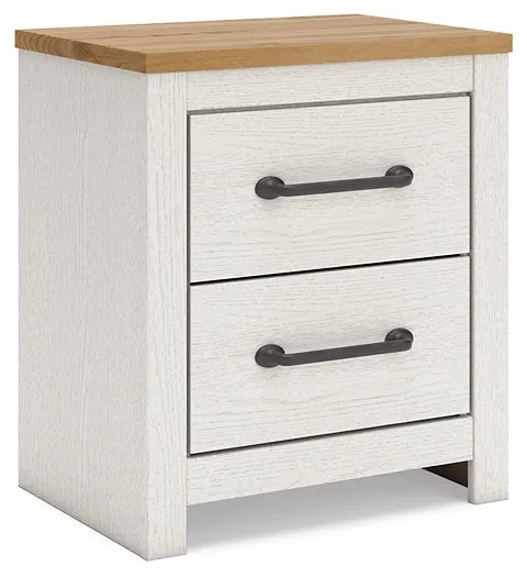 Linnocreek King Panel Headboard with Mirrored Dresser, Chest and 2 Nightstands