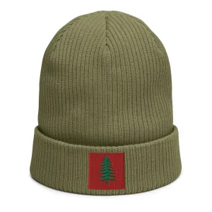 Lone Pine Olive Green Organic Ribbed Beanie