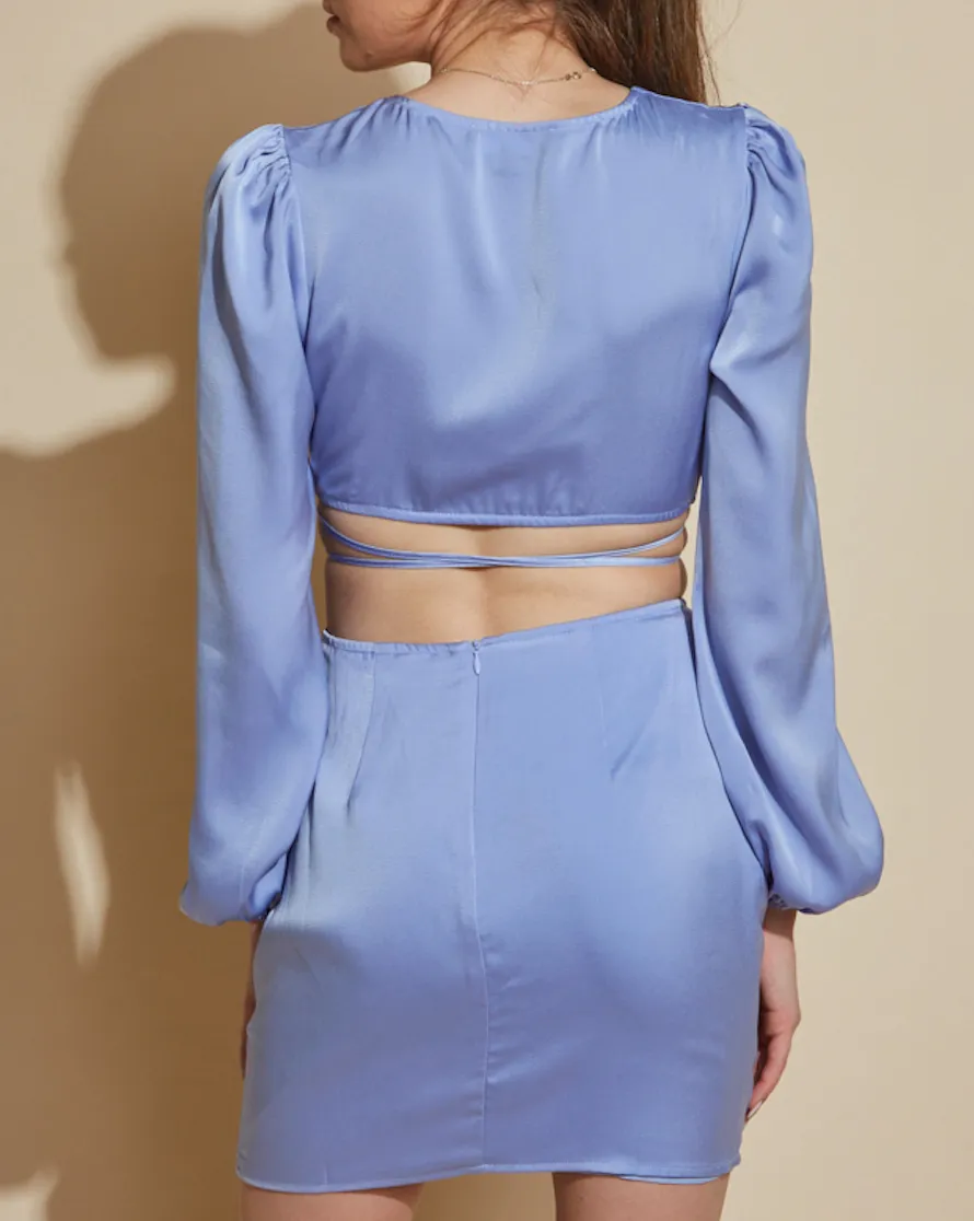 Long Sleeve Wrap Blouse