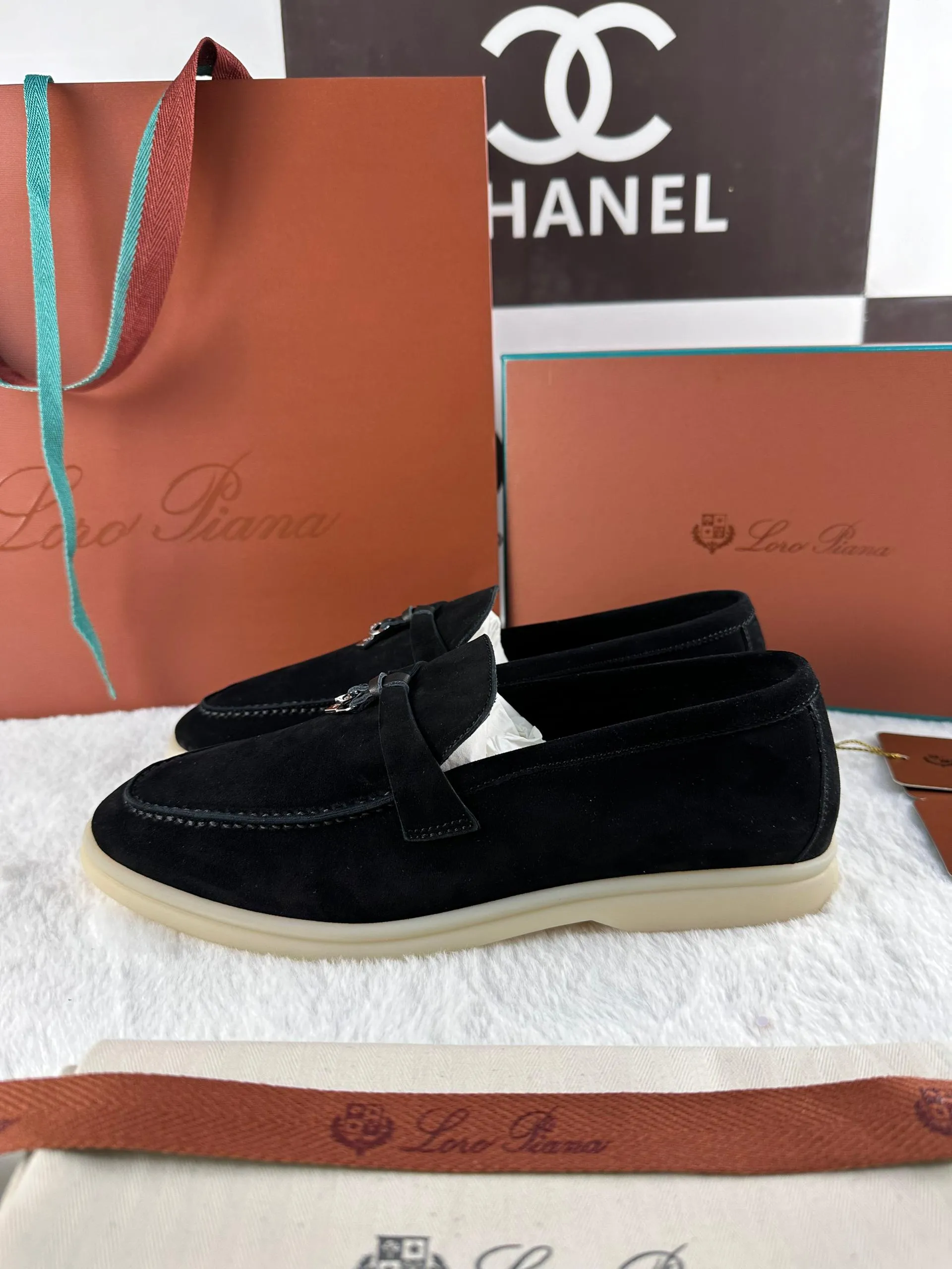 Loro Piana Summer Magic Walking Shoes - Black