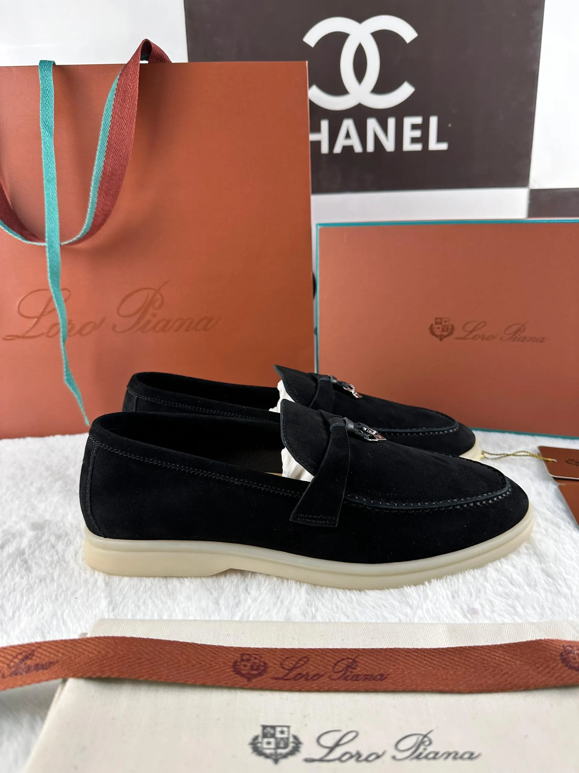 Loro Piana Summer Magic Walking Shoes - Black