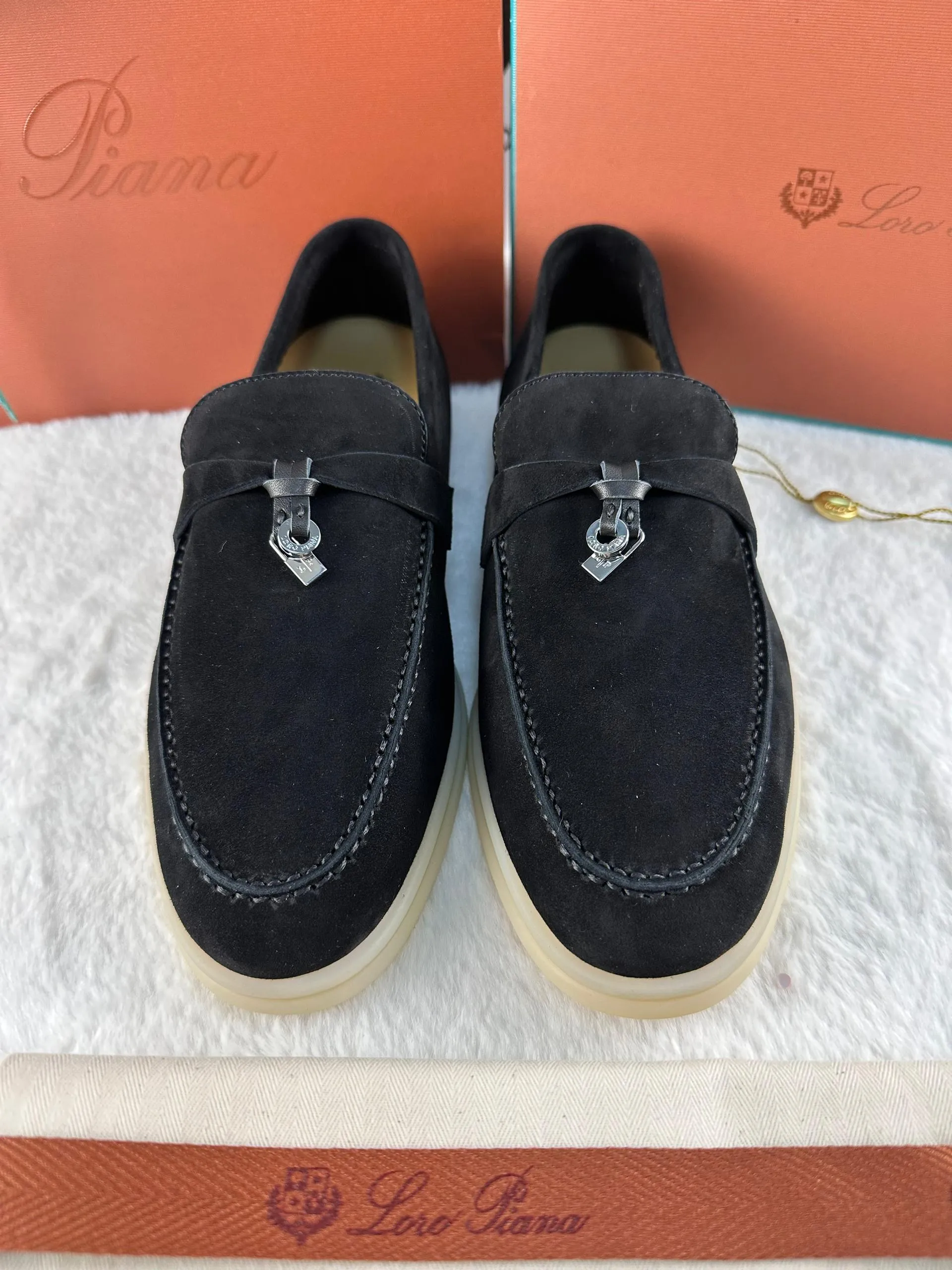 Loro Piana Summer Magic Walking Shoes - Black