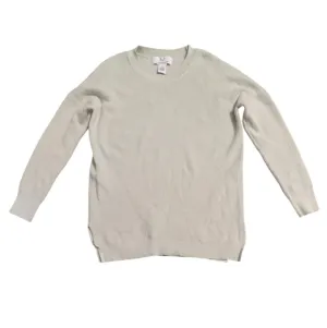 Magaschoni Cream Textured Tunic Sweater - Small Minimalist Oversized Neutral