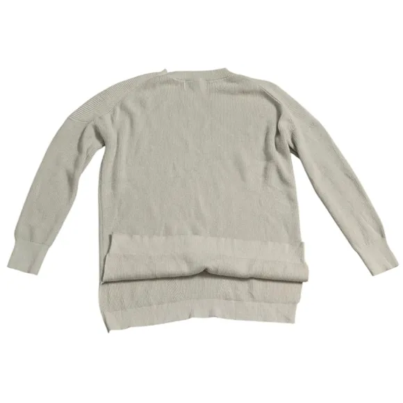 Magaschoni Cream Textured Tunic Sweater - Small Minimalist Oversized Neutral