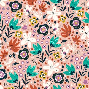 Magical Meadow, Meadow Floral in Warm Peach