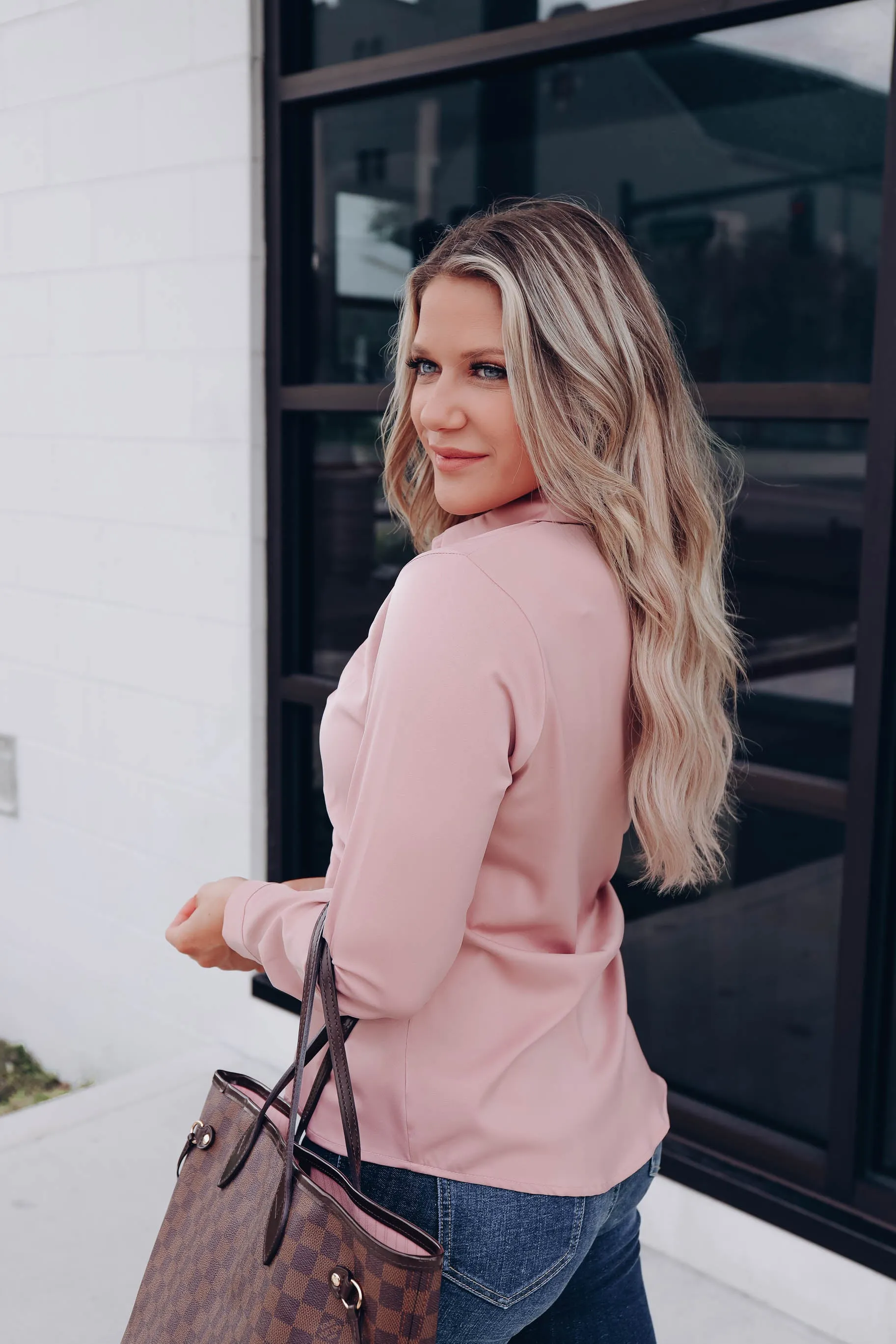 Marais Ruched Button Up Blouse - Mauve