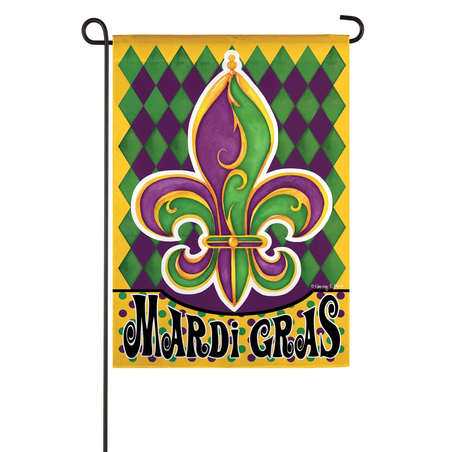 Mardi Gras Fleur de Lis Garden Suede Flag,14s9448