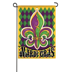 Mardi Gras Fleur de Lis Garden Suede Flag,14s9448