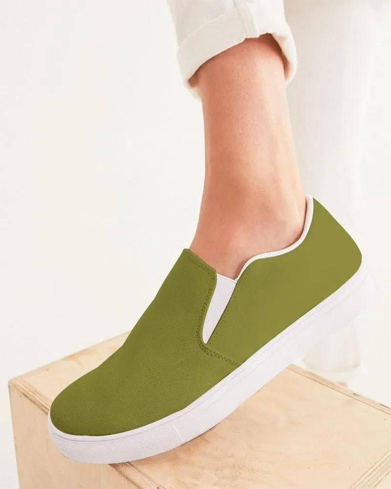 Medium Dark Midtone Yellow Slip-On Canvas Sneakers | Women's | C0M0Y80K60