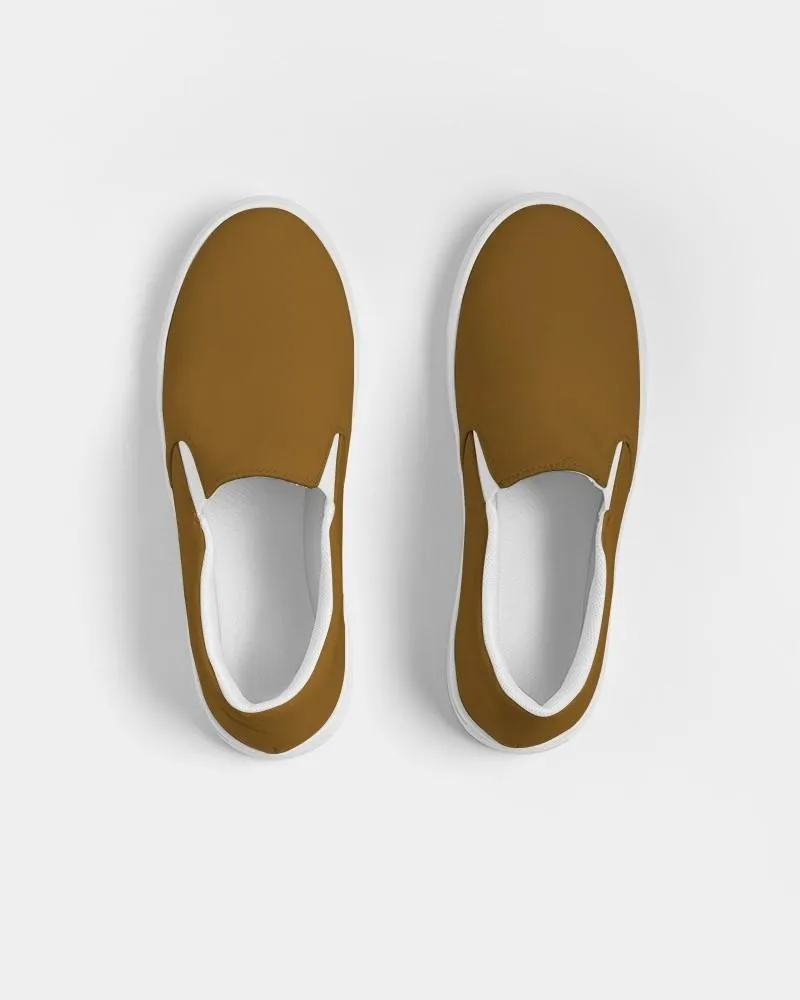 Medium Dark Orange Slip-On Canvas Sneakers | Women's | Medium Dark Pure Orange | C0M50Y100K60