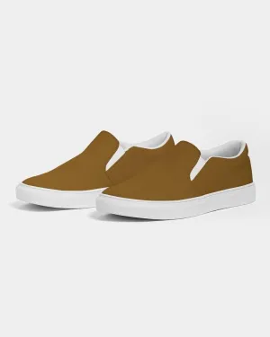 Medium Dark Orange Slip-On Canvas Sneakers | Women's | Medium Dark Pure Orange | C0M50Y100K60