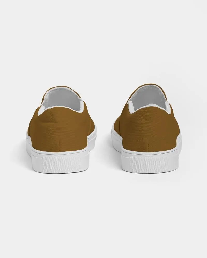 Medium Dark Orange Slip-On Canvas Sneakers | Women's | Medium Dark Pure Orange | C0M50Y100K60