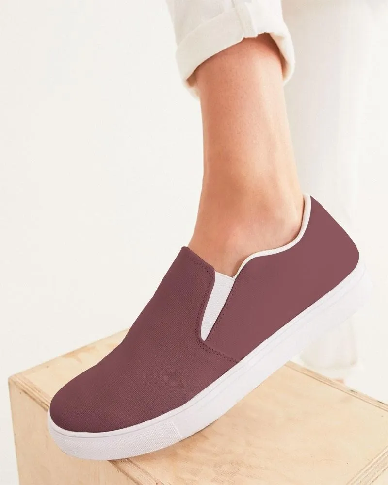 Medium Dark Pink Slip-On Canvas Sneakers | Women's | Medium Dark Pastel Pink | C0M60Y30K60