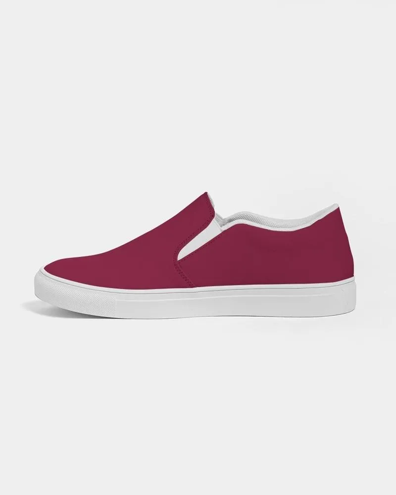 Medium Dark Pink Slip-On Canvas Sneakers | Women's | Medium Dark Pure Pink | C0M100Y50K60