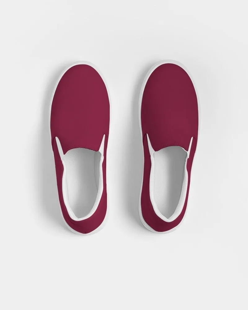Medium Dark Pink Slip-On Canvas Sneakers | Women's | Medium Dark Pure Pink | C0M100Y50K60
