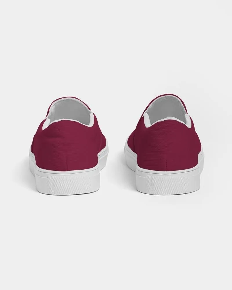 Medium Dark Pink Slip-On Canvas Sneakers | Women's | Medium Dark Pure Pink | C0M100Y50K60