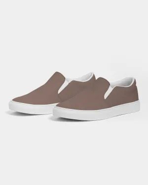 Medium Dark Red Brown Slip-On Canvas Sneakers | Women's | Medium Dark Pale Pastel Red Brown | C0M30Y30K60