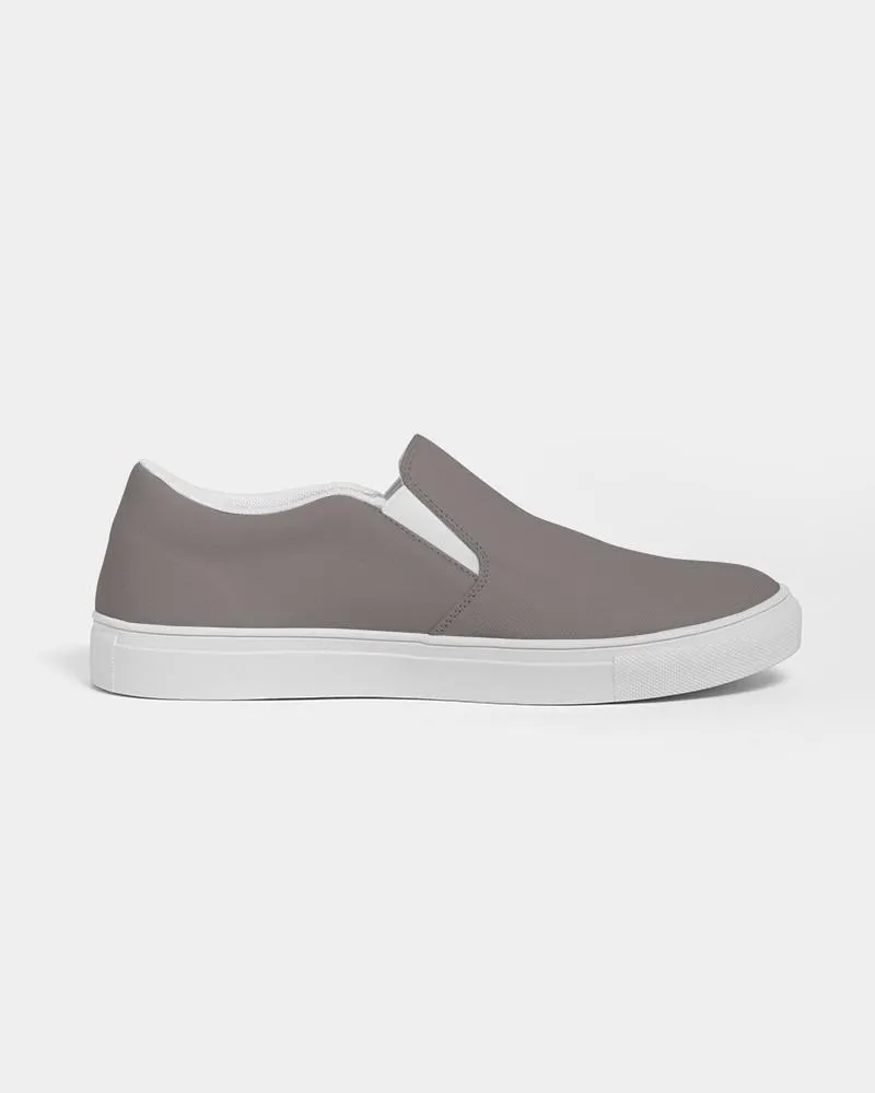 Medium Dark Red Brown Slip-On Canvas Sneakers | Women's | Medium Dark Pale Red Brown | C0M10Y10K60